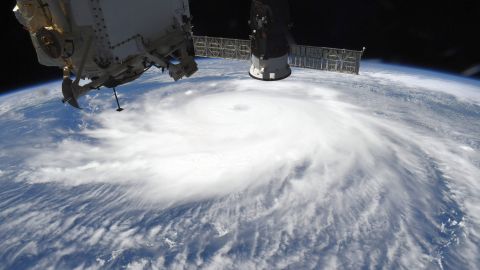 A photo of Hurricane Laura taken from the International Space Station on Wednesday. 