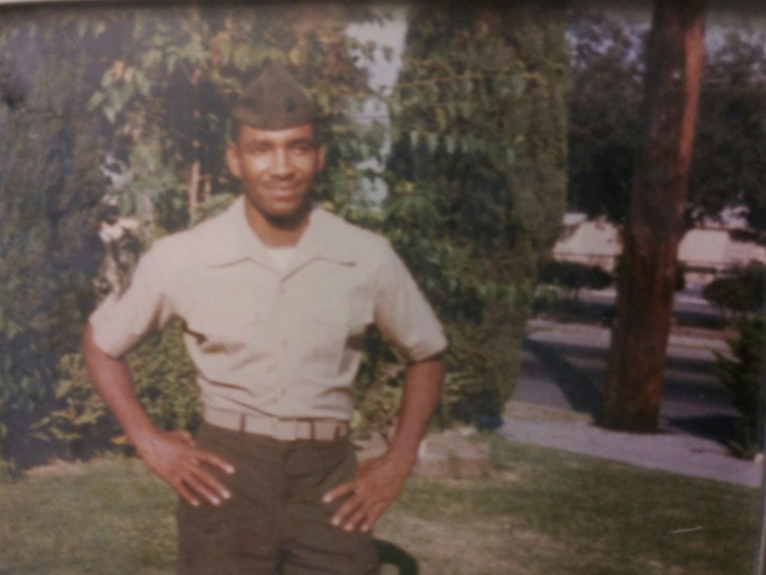 A photo of Johnson when he was in the US Marine Corps.