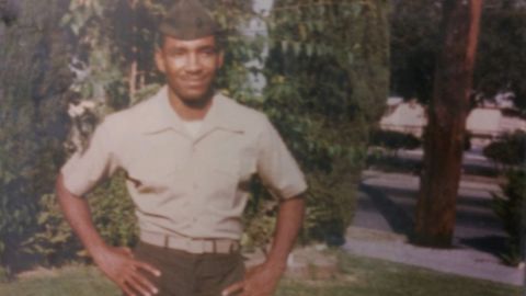 A photo of Johnson when he was in the US Marine Corps.