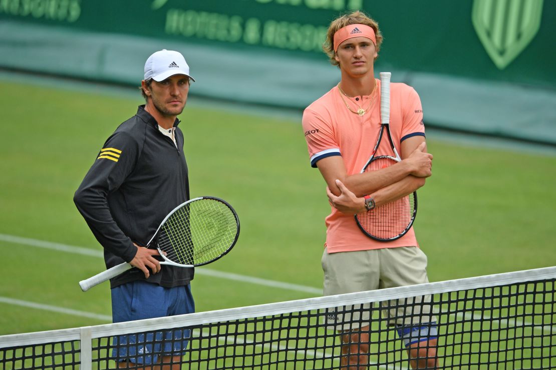 Zverev's brother Mischa (left) says their "whole family's concern" is Alexander returning home healthy rather than how far he makes it in the US Open.