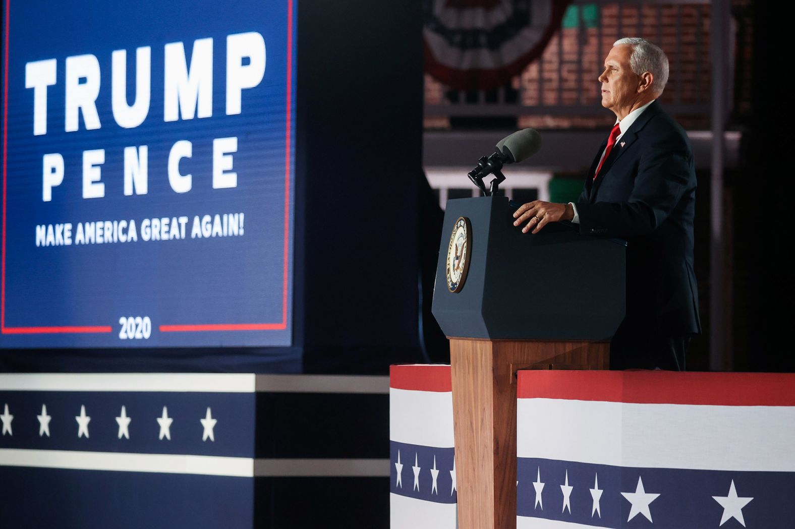 Pence used a portion of his remarks <a href="https://www.cnn.com/politics/live-news/rnc-2020-day-3/h_0591184c0cd7092d7536dffefbeba833" target="_blank">to deliver a pro-police "law and order" message.</a> "Let me be clear: the violence must stop, whether in Minneapolis, Portland, or Kenosha." He said he and Trump "will always support the right of Americans to peaceful protest, but rioting and looting is not peaceful protest. Tearing down statues is not free speech. Those who do so will be prosecuted to the fullest extent of the law."