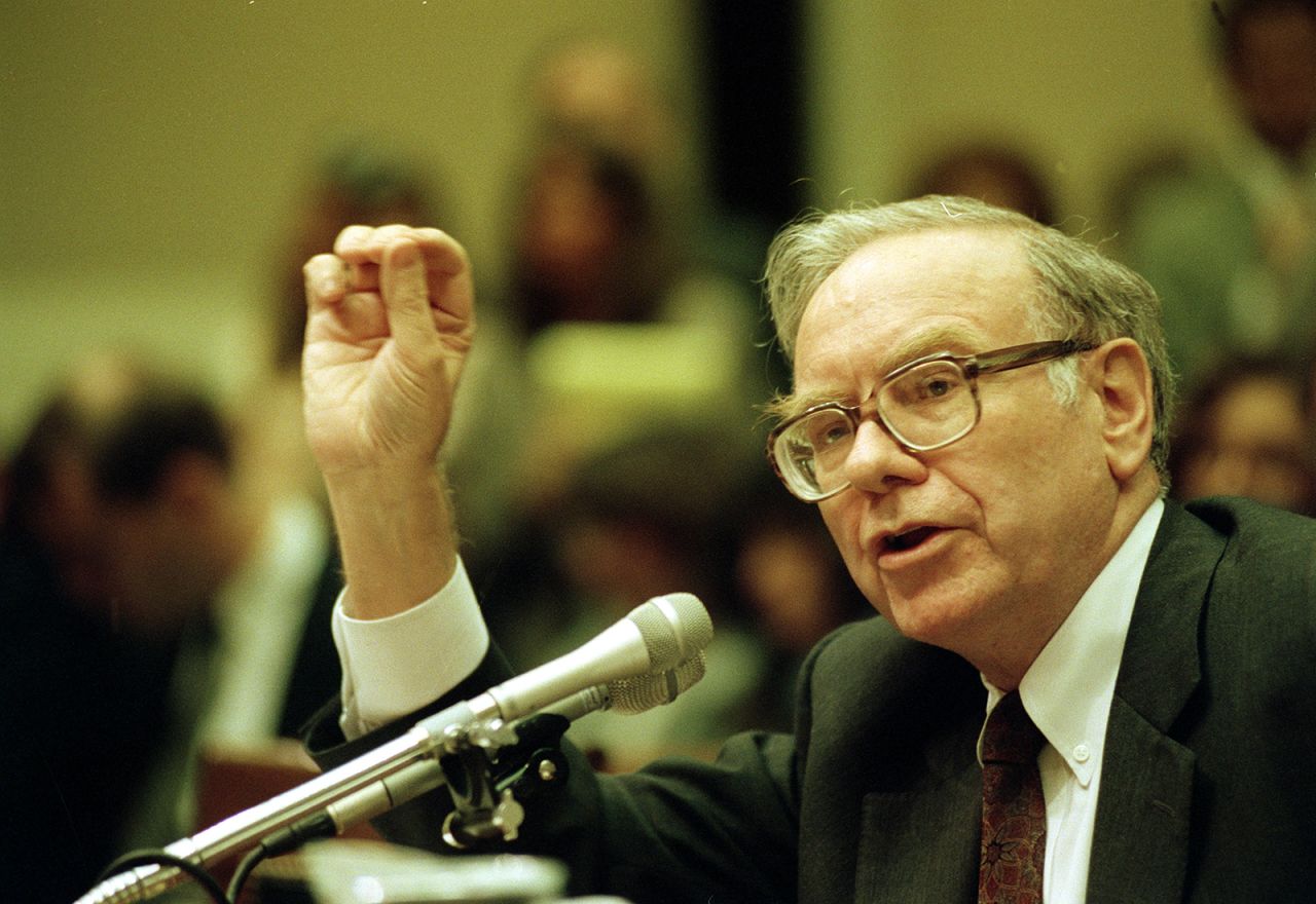 Buffett testifies before a House subcommittee after the Salomon Brothers investment bank was caught in a treasury bond scandal in 1991. Buffett took over as the company's chairman of the board to guide it out of troubles with the Federal Reserve System.