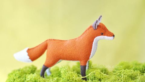 DelilahIris plush fox felt animal kit 