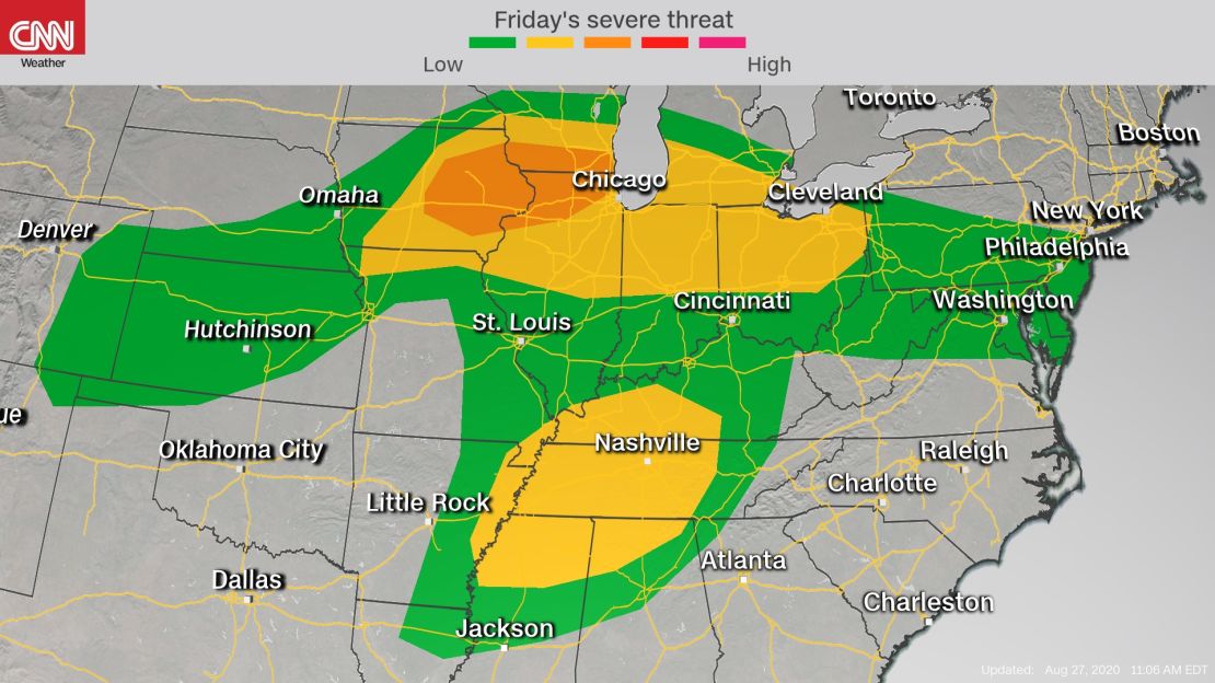 severe storms friday 0827 OH valley