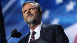 The President of Liberty University, Jerry Falwell, Jr., speaks on the last day of the Republican National Convention on July 21, 2016, in Cleveland, OH, USA. Photo by Dennis van Tine/Sipa USA