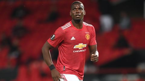 Pogba in action during the UEFA Europa League round of 16 second leg match against LASK.
