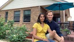 Aterah Nusrat and Morgan Dix and their new home in Longmont, Colorado bought after the left Boston during the pandemic.