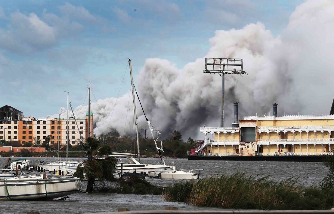 Smoke rises Thursday from what is reported to be a chemical plant fire in Lake Charles.