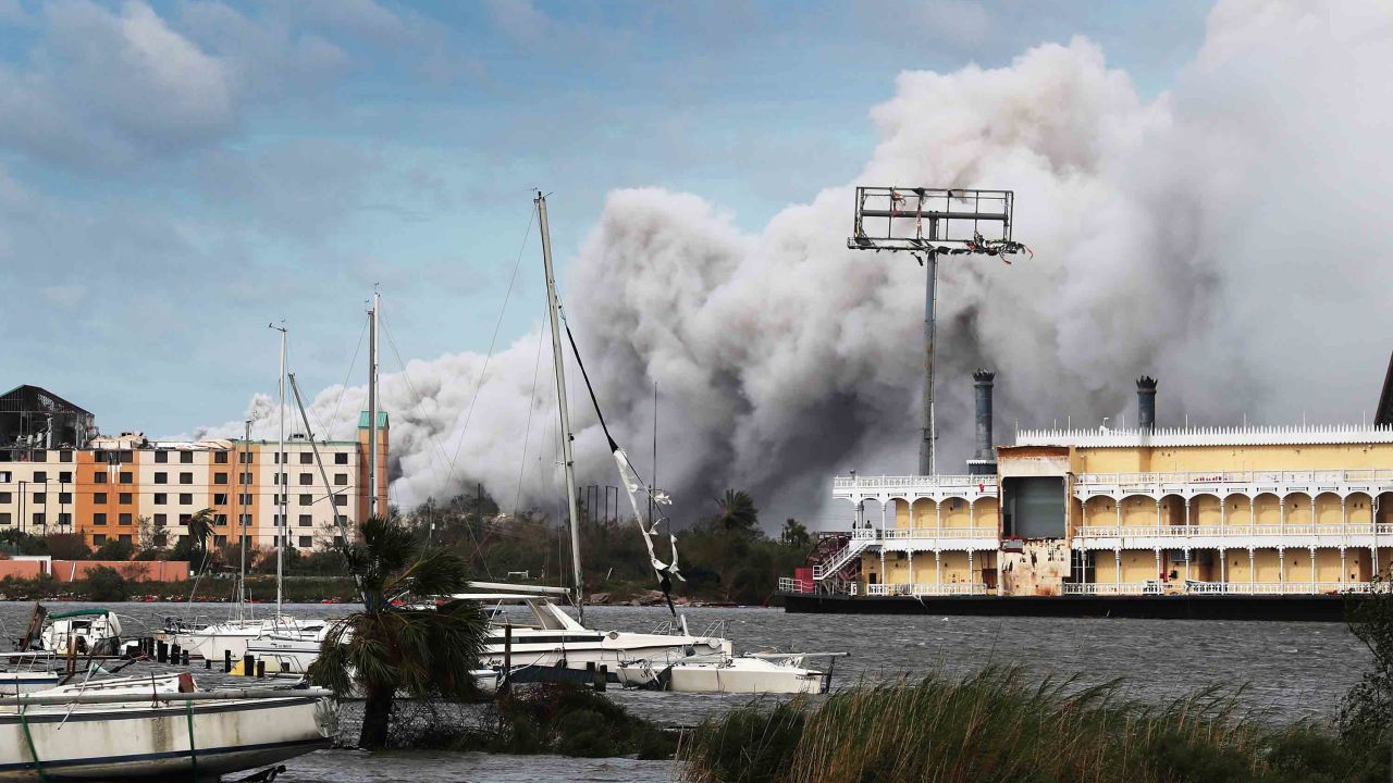 Smoke rises Thursday from what is reported to be a chemical plant fire in Lake Charles.