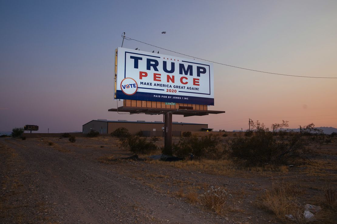 Different versions of the billboards funded by Jones 1 Inc. appear off of Arizona State Route 95 and Interstate 40.