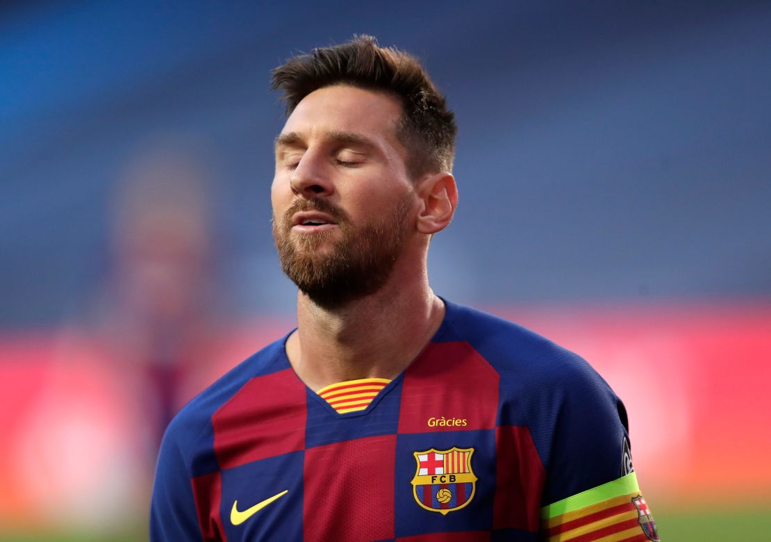 Messi has won 10 La Liga titles and the Champions League four times with . Barcelona.