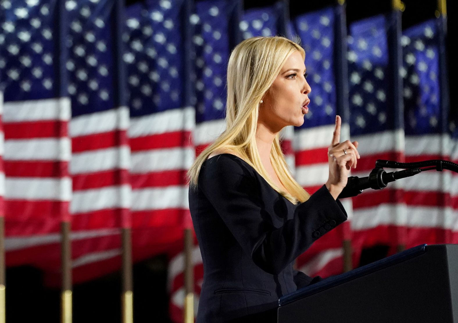Ivanka Trump, a White House senior adviser, introduced her father for his speech on Thursday. She described him as "the people's President," a "champion of the American worker" and the voice for the "forgotten men and women of this country."