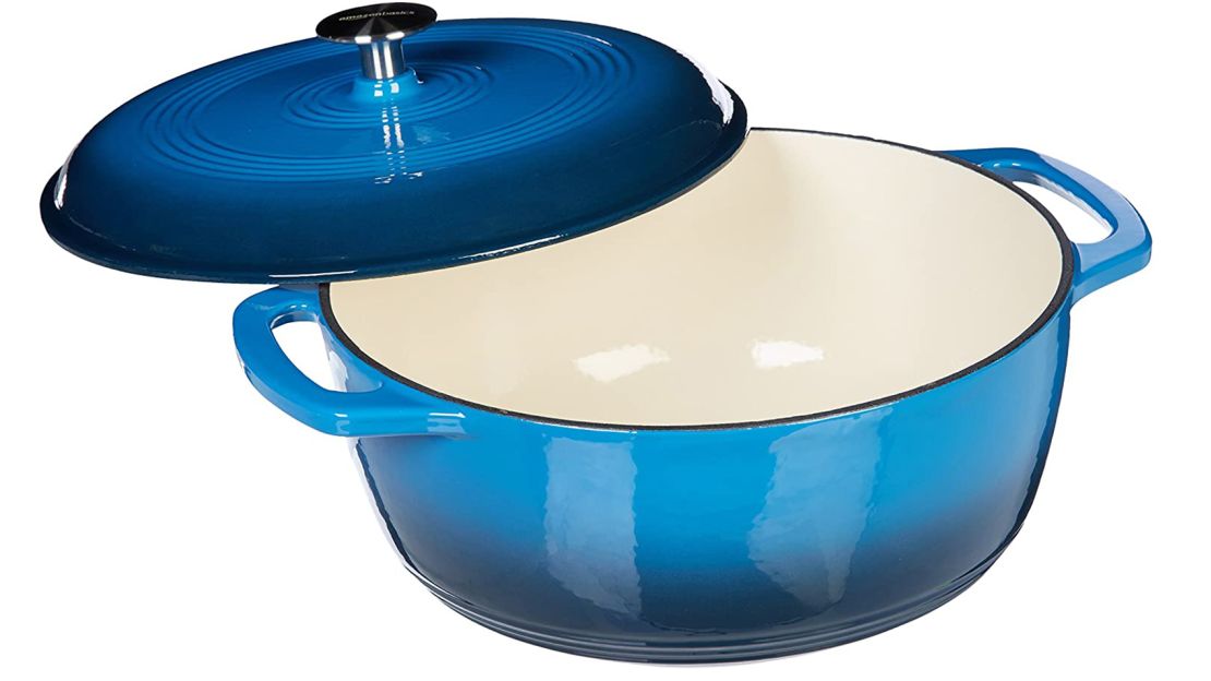 AmazonBasics Enameled Cast-Iron Covered Dutch Oven 