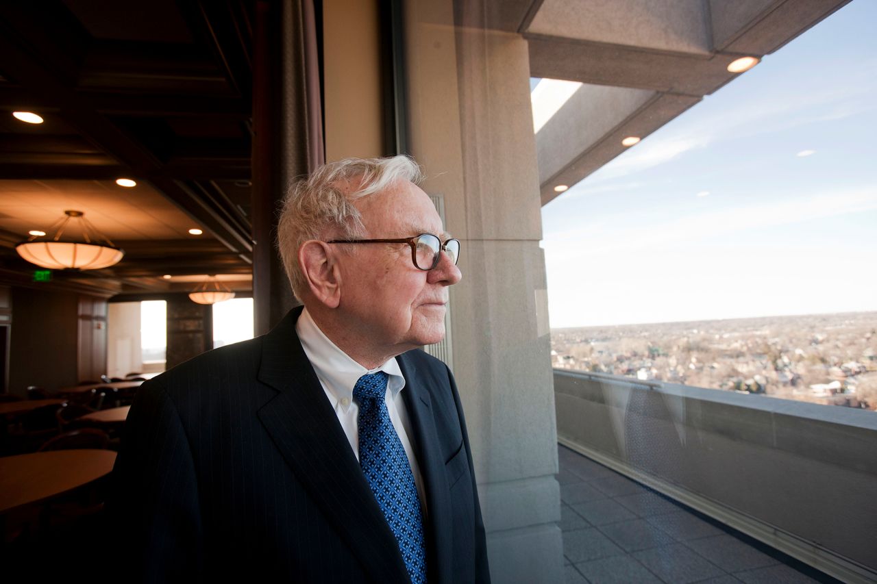 Buffett looks out at Omaha in 2012.