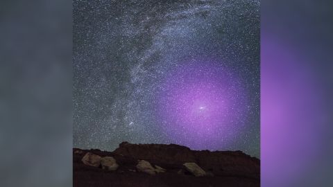 This illustration shows the gaseous halo of the Andromeda galaxy if we could see it.
