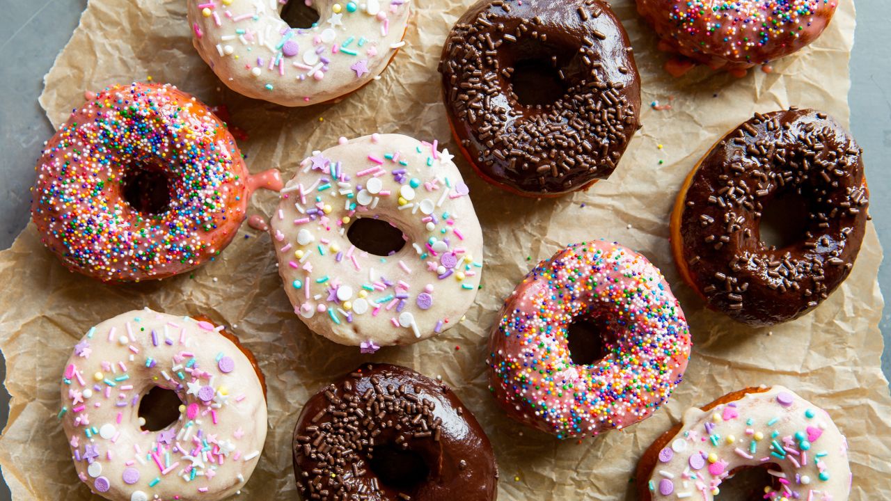 Sally McKenney's frosted donuts with sprinkles
