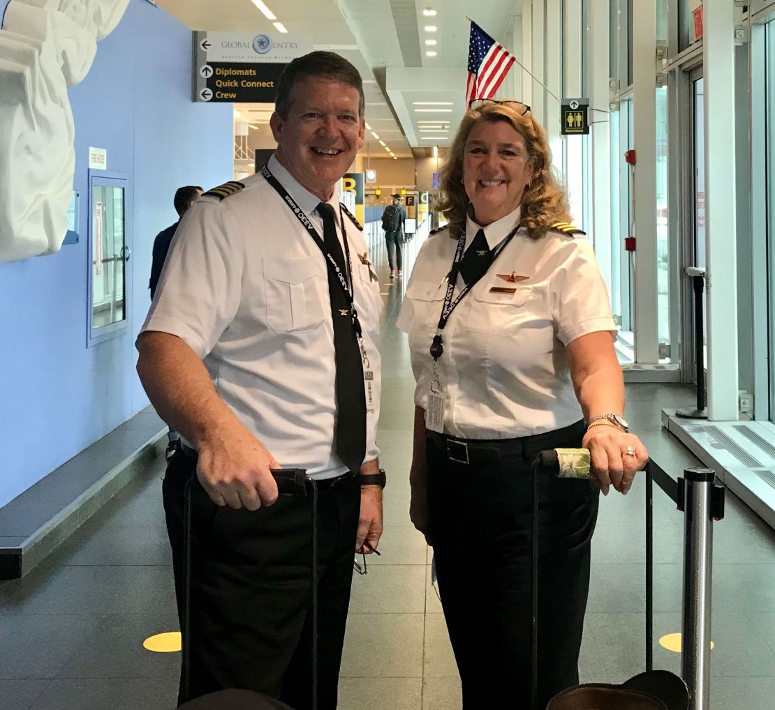 Newly retired Delta pilots Joe and Margrit Fahan