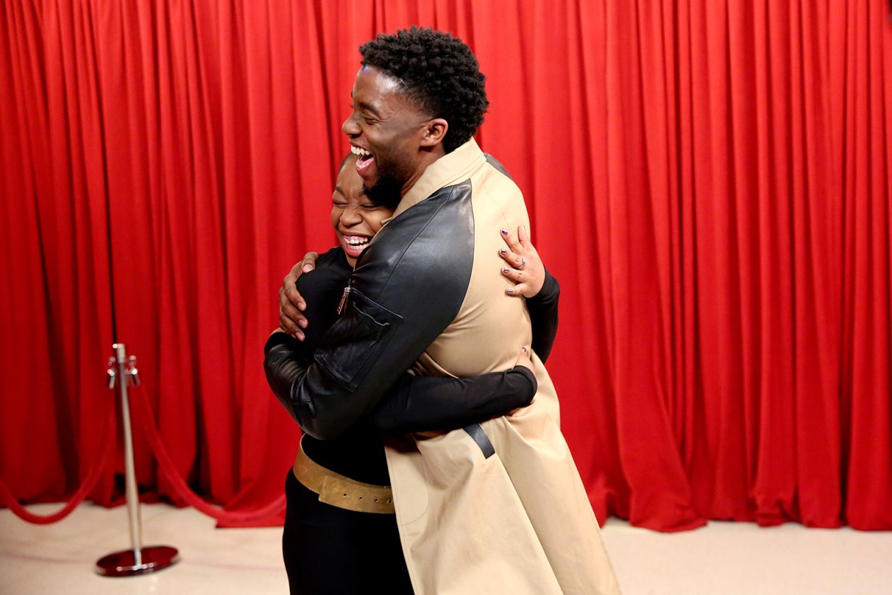 Boseman surprises a fan on "The Tonight Show" in 2018.
