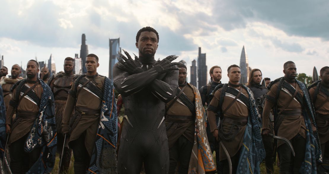 Chadwick Boseman is show as King T'Challa in "Black Panther."