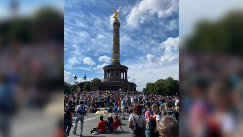 Police in Berlin ordered an end to a march through the city over concerns that social distancing rules were not being followed.