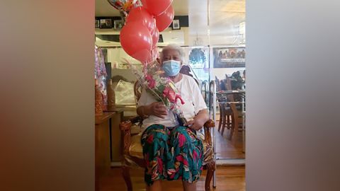 Marie Jean-Pierre is welcomed back to her home in Brooklyn, New York, on Saturday, August 29, after spending five months in the hospital and rehab with Covid-19.