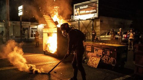 Fires were lit during protests Friday night in Portland.