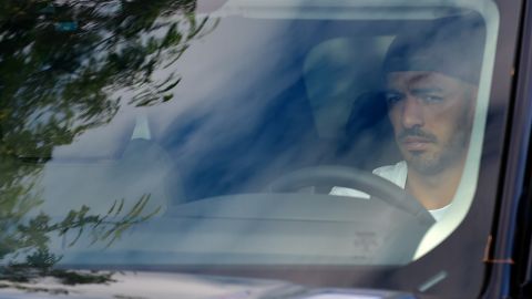 Barcelona's Uruguayan forward Luis Suarez arrives at Barcelona's Ciutat Esportiva Joan Gamper to undergo a medical test for Covid-19.