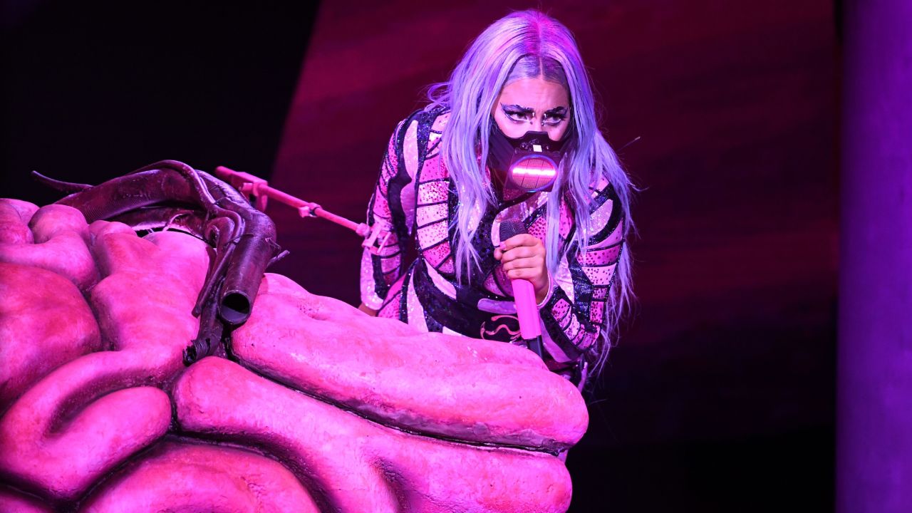 Lady Gaga performing at the VMAs in Sunday,