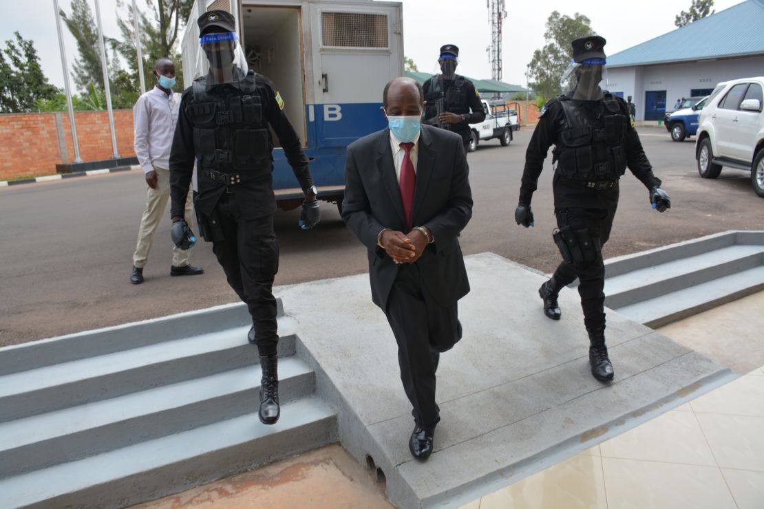 Paul Rusesabagina pictured in Rwanda after his arrest. 