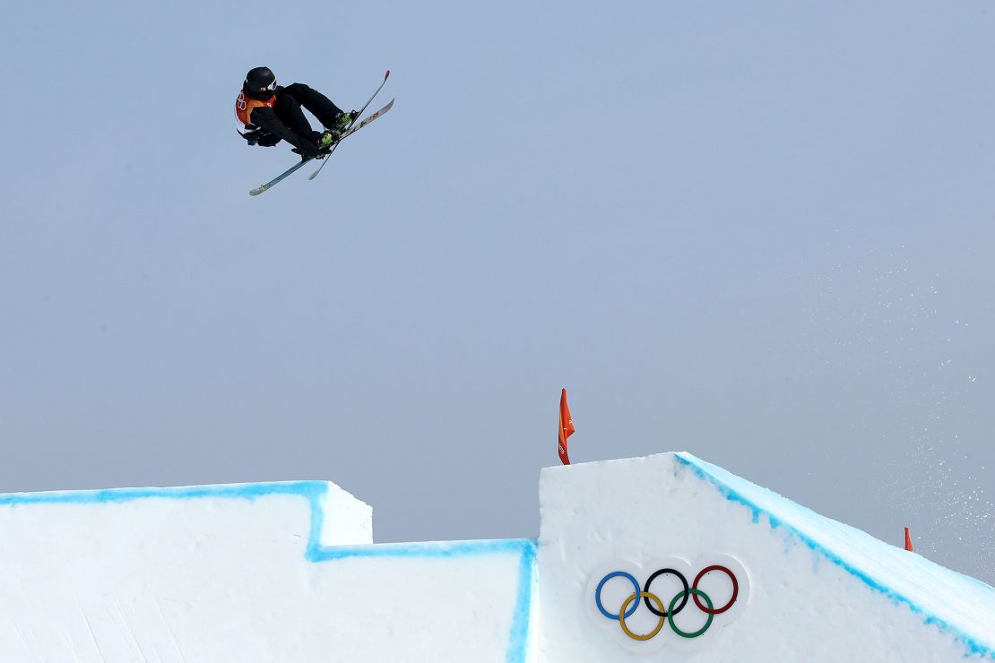 Andri Ragettli of Switzerland competes during the Freestyle Skiing Men's Ski Slopestyle Final on day nine of the PyeongChang 2018 Winter Olympic Games at Phoenix Snow Park on February 18, 2018 in Pyeongchang-gun, South Korea.