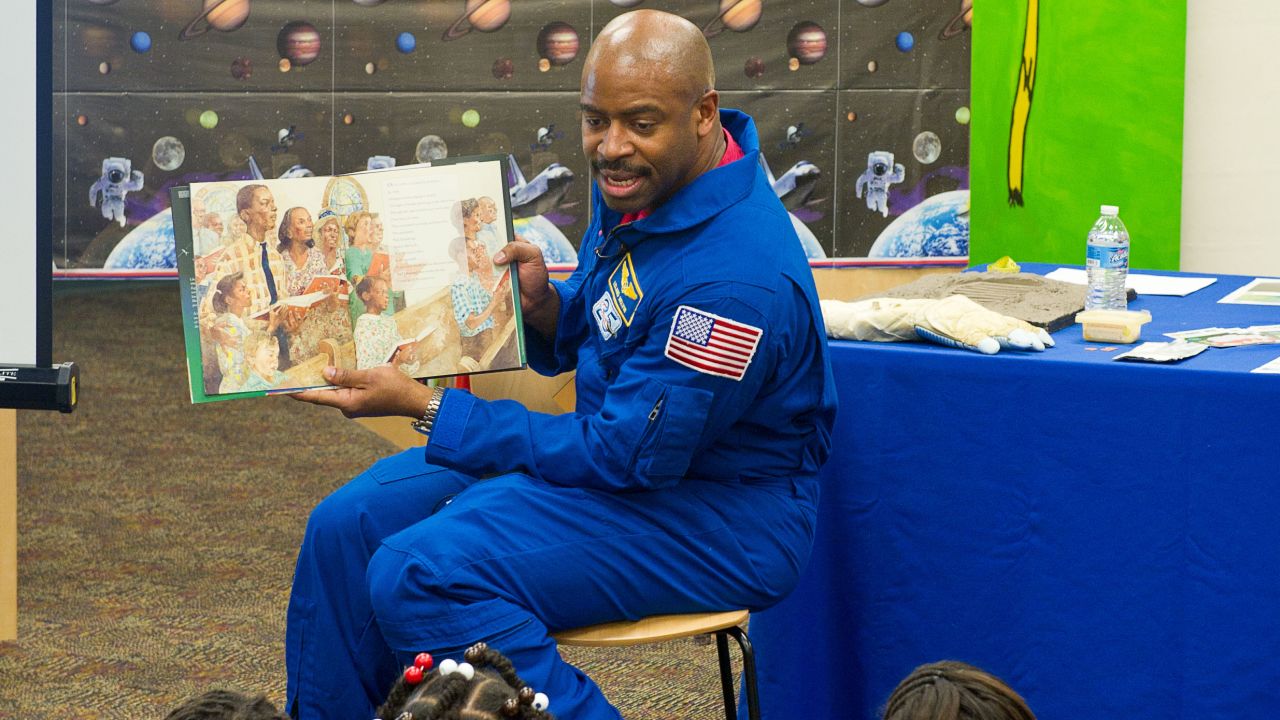 Melvin read to first and third grade students from the book "The Moon Over Star" at Ferebee-Hope Elementary School on Tuesday, Feb. 8, 2011, in honor of Black History Month, and to highlight the importance of reading.