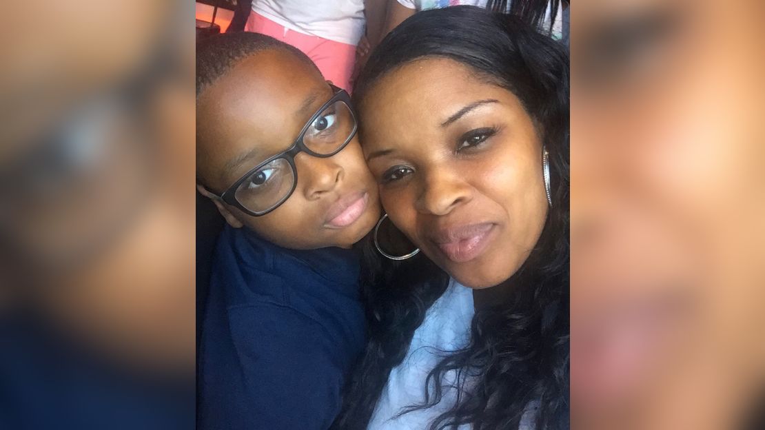 Rahsaan Humphrey, 9, and his mom, Ronda Lamb. Rahsaan was diagnosed with MIS-C, a rare complication of Covid-19.
