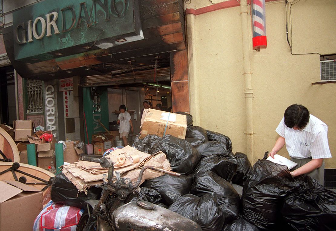 A Giordano branch in Macau was set alight. The chain is part-owned by Jimmy Lai. Two hours later, about 1,000 copies of his Apple Daily newspaper were tossed into the water by a gang.