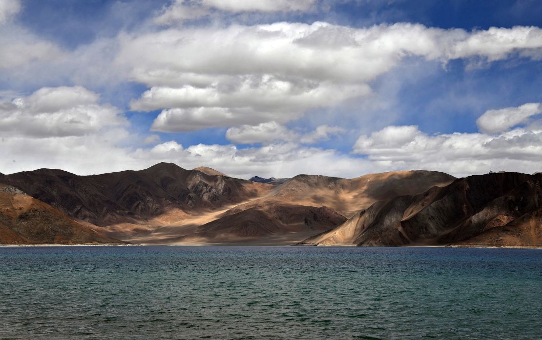 This photo taken on September 14, 2018, shows a general view of Pangong Lake from the Indian-controlled side. 