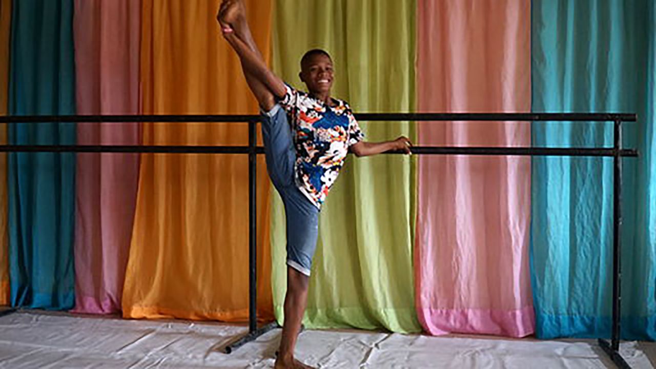 11 year old Anthony Madu learned to dance ballet at the Leap of Dance Academy in Lagos, Nigeria