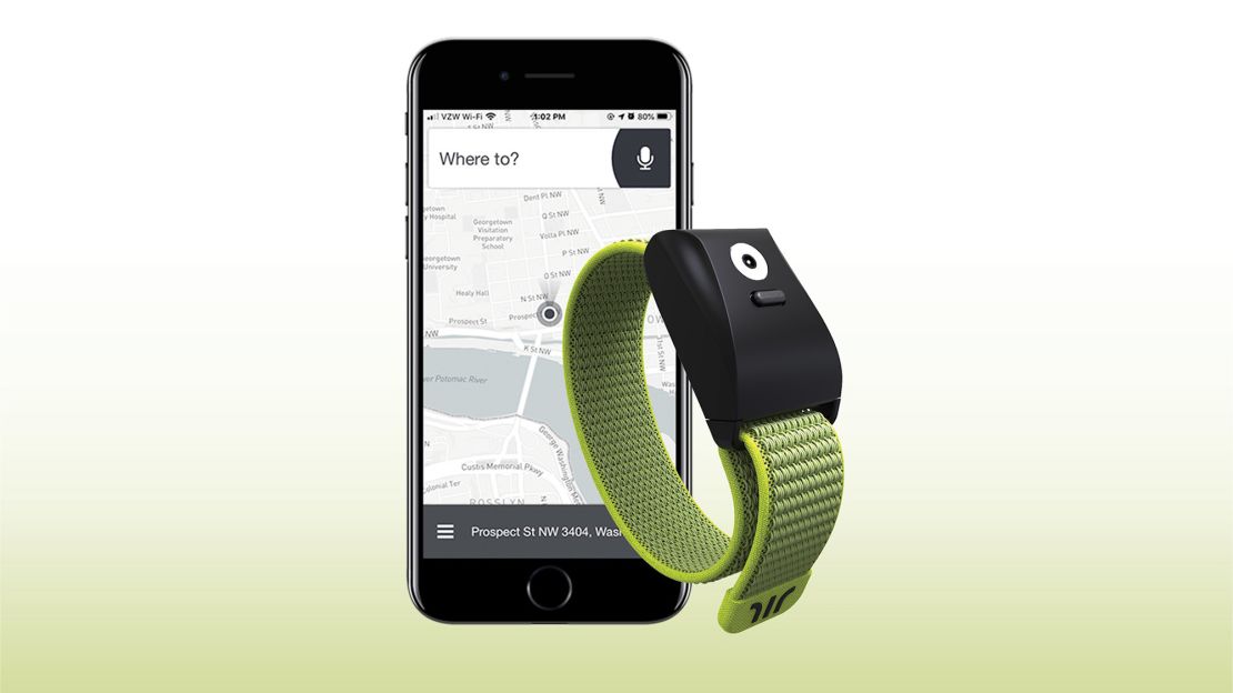The Wayband connects to a phone app and uses vibrations to keep wearers on track.