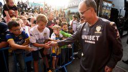 LEEDS, ENGLAND - AUGUST 27: Marcelo Bielsa manager of Leeds United arrives prior to the Carabao Cup second round match between Leeds United and Stoke City at Elland Road on August 27, 2019 in Leeds, England. (Photo by George Wood/Getty Images)