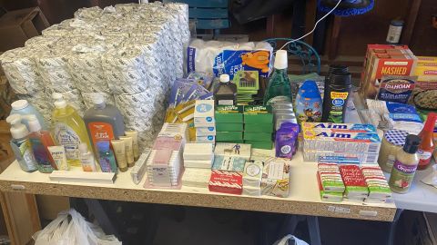 The pantry is set up like a convenience store.