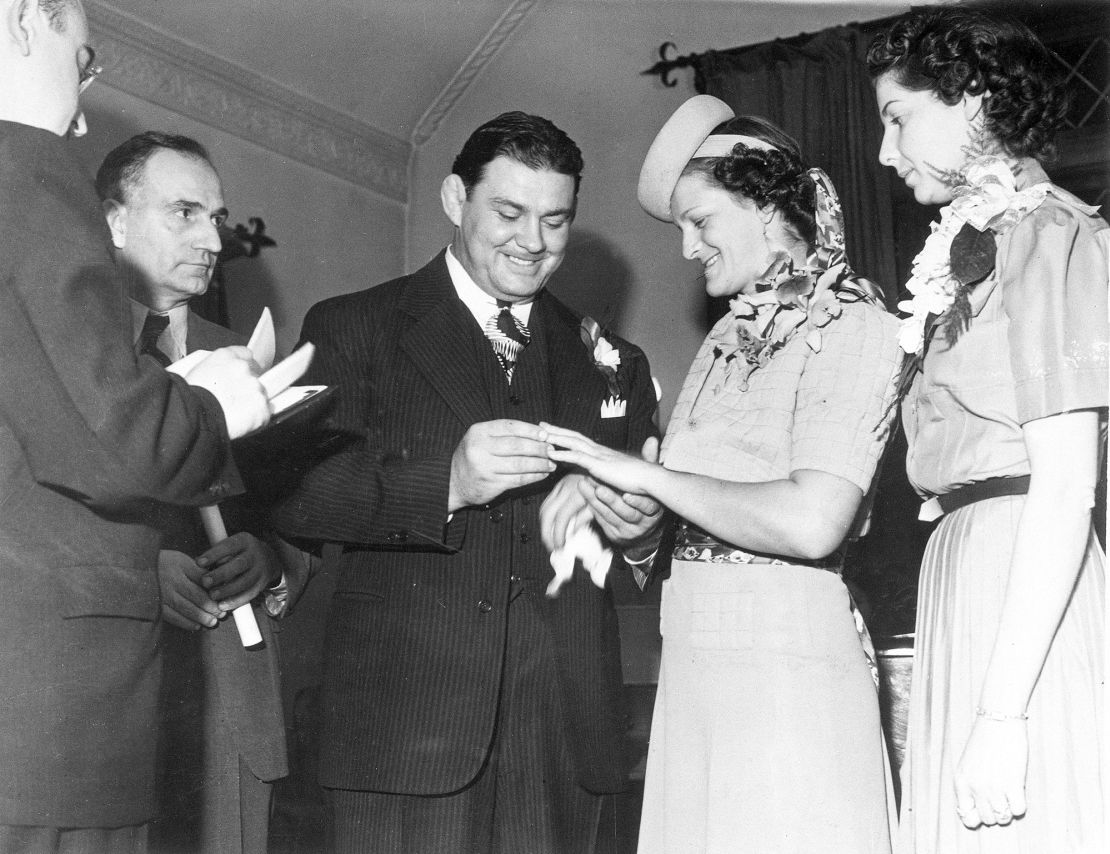 Babe Didrikson marries George Zaharias on December 23, 1938, in St. Louis.