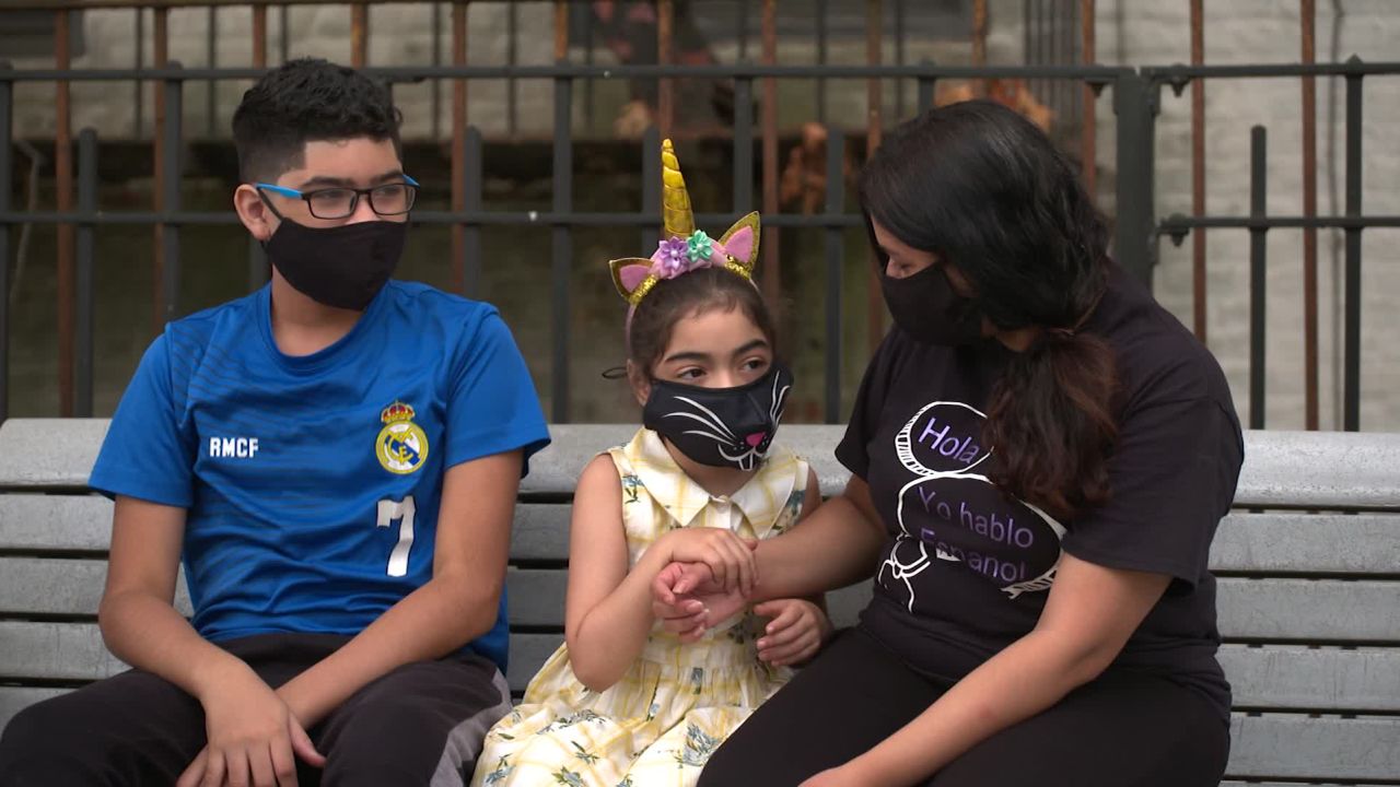 Karla Moncada hopes Kelvin, 13, and Isabella, 5, will catch up academically when they return to school, but she is still nervous about their health.
