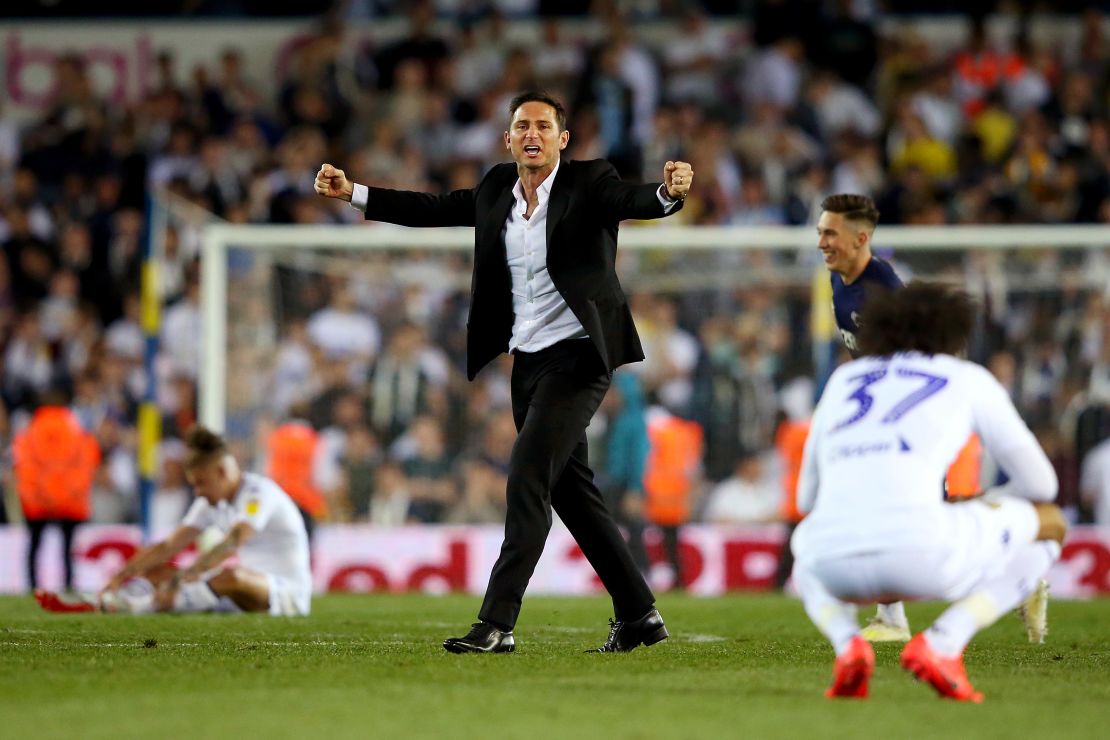 The then Derby County manager Frank Lampard masterminded the 2019 playoff win that saw Leeds remain in the Championship.
