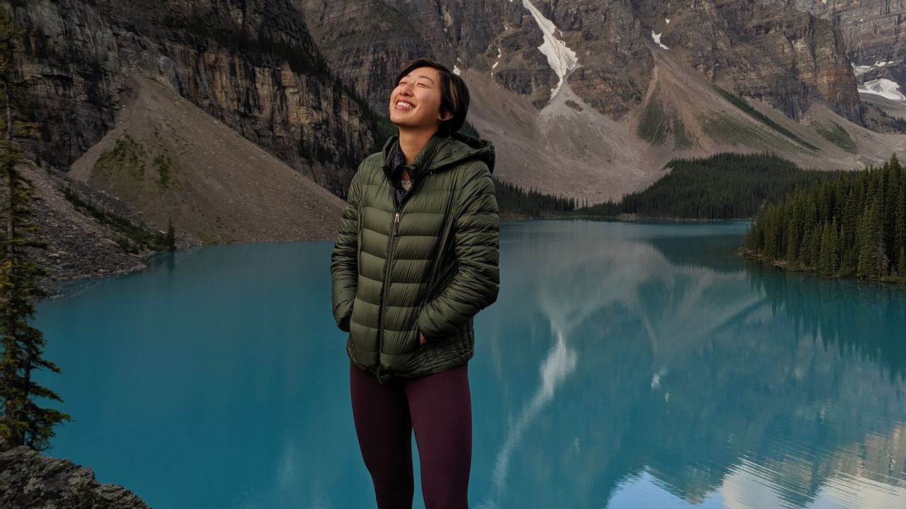 <strong>Emily Cheng: </strong>On Instagram, between shots in scrubs, the nature enthusiast posts about hiking to crystalline waters like this lake in Alberta, Canada. 