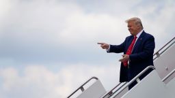 President Donald Trump arrives at Wilmington International Airport, Wednesday, Sept. 2, 2020, in Wilmington, N.C. 