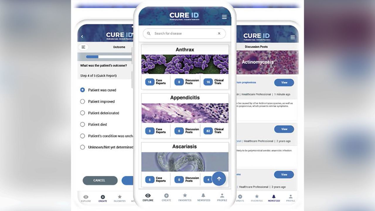 The app is organized by disease and allows doctors to discuss how and why a drug may have worked in a given condition.