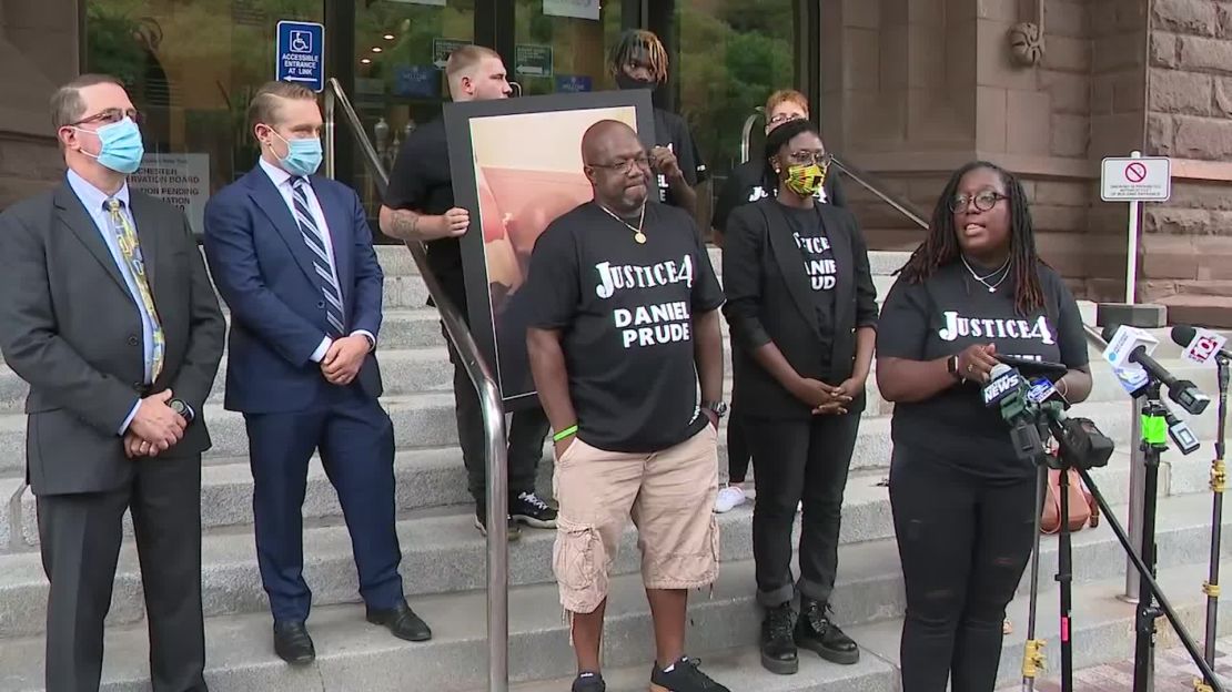 Daniel Prude's family speaks at a press conference on Wednesday.