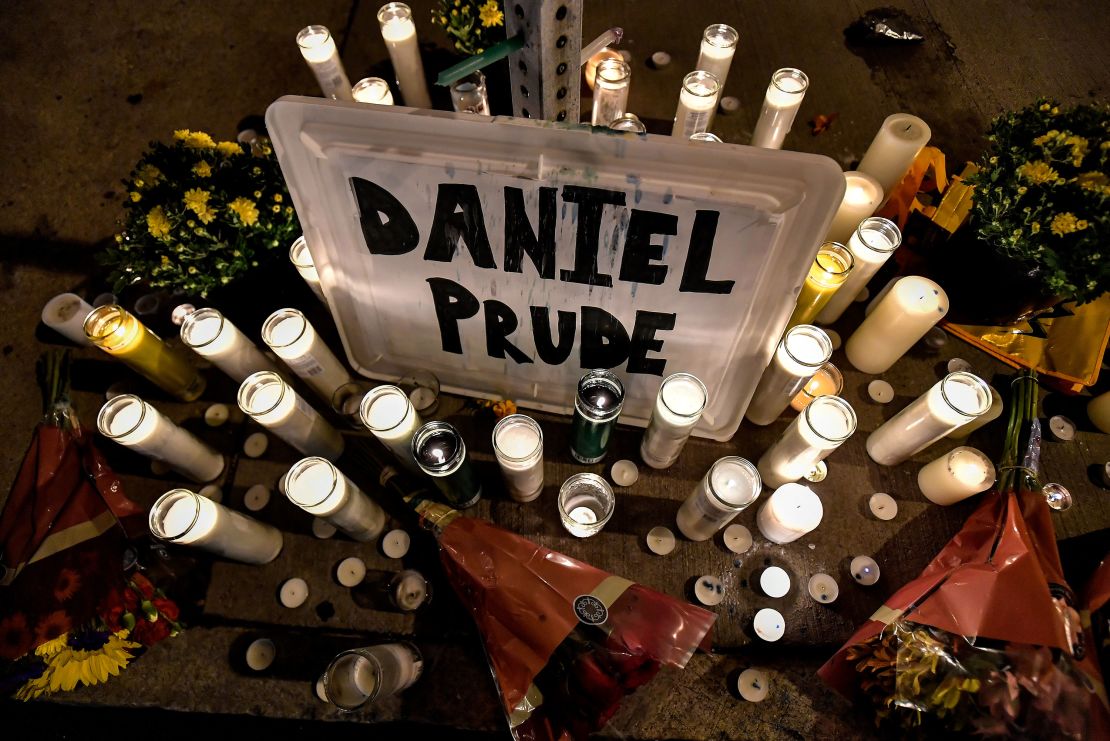 A makeshift memorial is seen Wednesday in Rochester, New York.