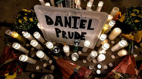 A makeshift memorial is seen Wednesday in Rochester, New York, near where Daniel Prude was restrained by officers.