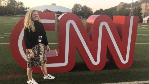 Julie Gallagher at CNN's Democratic primary debate in Westerville, Ohio, in October 2019. As with all US political journalists, 2020 was set to be a very busy work year.