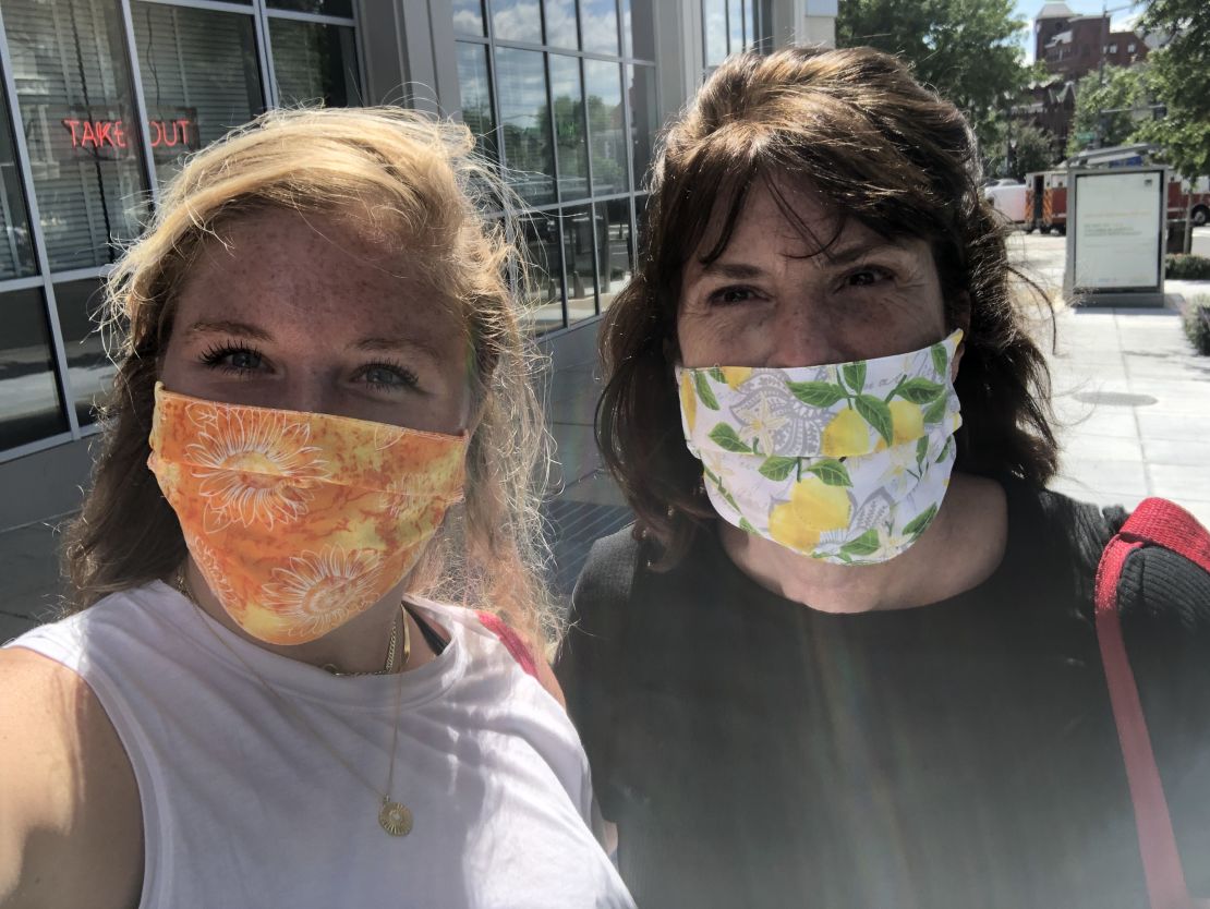 Julie Gallagher with her mom, Lynne, in Washington DC, last summer.