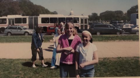 Julie Gallagher, here with her childhood best friend on a 5th grade trip to Washington DC in 2006. Her eating disorder was already taking hold.